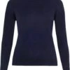 Mela Fairtrade Feinstrick-Pullover Sada Aus Bio-Baumwolle - Navy -Grundstoff Verkäufe 112 300 Sada navy Bio Baumwoll Strickpullover fuer Damen mit gerupptem Stehkragen Melawear 1280x1280