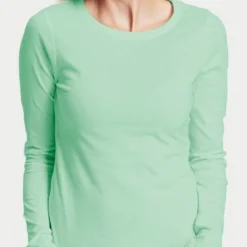 Neutral Longsleeve Aus Fairtrade Bio-Baumwolle - Dusty Mint -Grundstoff Verkäufe 81050 Dusty Mint Neutral Klassisches Jerseyshirt Damenmodel langaermelig Bio Fashion schadstoffarm 1280x1280