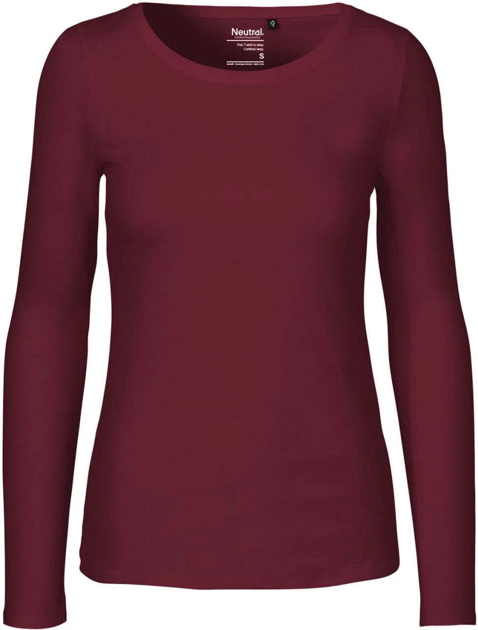 Neutral Longsleeve Aus Fairtrade Bio-Baumwolle - Bordeaux 3 Neutral Longsleeve Aus Fairtrade Bio-Baumwolle - Bordeaux