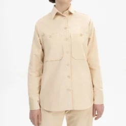 Mela Fairtrade Cord Overshirt Jiya Aus Bio-Baumwolle - Mandel