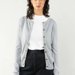 Mela Cardigan Aus Bio-Baumwolle - Grau-meliert -Grundstoff Verkäufe Bio Strickcardigan grey melange 1280x1280