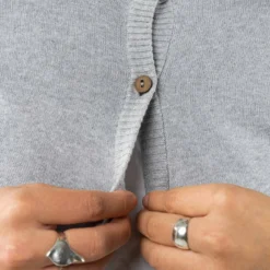 Mela Cardigan Aus Bio-Baumwolle - Grau-meliert -Grundstoff Verkäufe Damen Cardigan Fair und bio 1280x1280