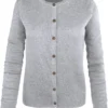 Mela Cardigan Aus Bio-Baumwolle - Grau-meliert -Grundstoff Verkäufe Fairtrade Cardigan MW grau 1280x1280