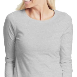 Neutral Longsleeve Aus Fairtrade Bio-Baumwolle - Grau-meliert -Grundstoff Verkäufe GREY Longsleeve Damen grau GOTS Biobaumwolle O81050 1280x1280