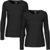 Neutral Doppelpack - Longsleeve Aus Fairtrade Bio-Baumwolle - Schwarz -Grundstoff Verkäufe Langarmshirt Frauen schwarz Doppelpack Fairtade Biobaumwolle 1280x1280