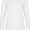 Loose Fit Longsleeve - White -Grundstoff Verkäufe M97 white nachhaltiges Longsleeve fuer Damen weiss aus zertifizierter Bio Baumwolle vegan 1280x1280