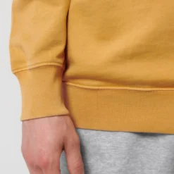 Vintage Terry Sweatshirt Aus Bio-Baumwolle - G. Dyed Gold Ochre -Grundstoff Verkäufe Rippbuendchen vintage ochre vegan U085 141 1280x1280