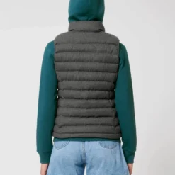 Steppweste Aus Recyceltem Polyester - Deep Metal Heather Grey -Grundstoff Verkäufe Rueckansicht Damen Steppweste W899 094 1280x1280