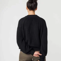 Mela Fairtrade Cardigan Neesha Aus Bio-Baumwolle - Schwarz -Grundstoff Verkäufe Rueckansicht Strickjacke Damen vegan neesha bla 1280x1280