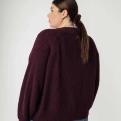 Mela Fairtrade Cardigan Neesha Aus Bio-Baumwolle - Rosine -Grundstoff Verkäufe Rueckansicht Strickjacke online shop neesha rai 1280x1280