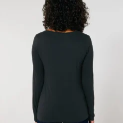 Longsleeve Aus Bio-Baumwolle - Black - 3er-Pack -Grundstoff Verkäufe STTW021 002 Langarmshirt schwarz Damen oekofair lange Aermel hinten bio 1280x1280 1