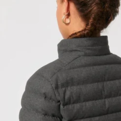 Steppjacke Aus Recyceltem Polyester - Deep Metal Heather Grey -Grundstoff Verkäufe Stehkragen Rueckansicht weiche Aussenseite W897 094 1280x1280