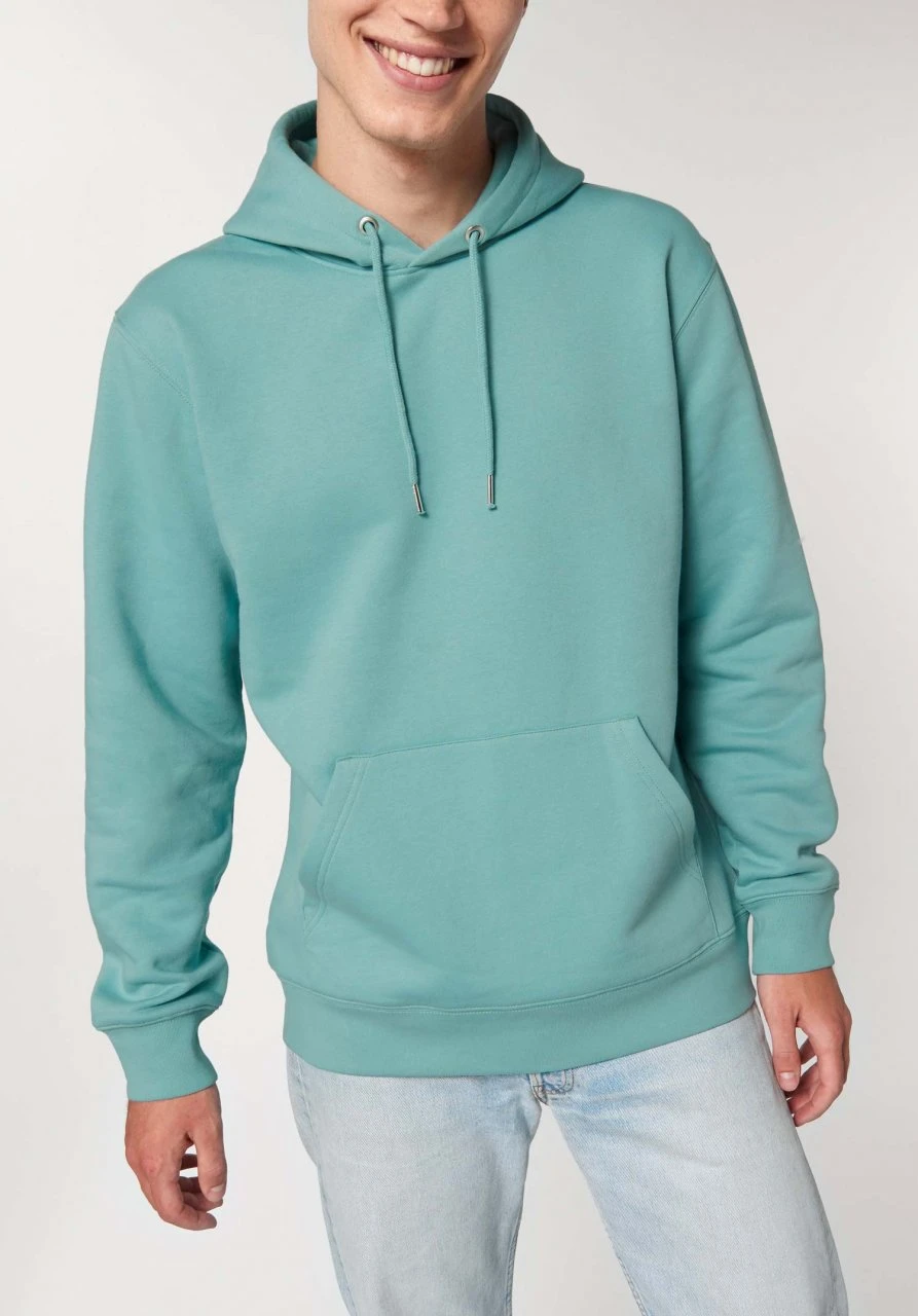 Unisex Hoodie Aus Bio-Baumwolle - Teal Monstera 5 Unisex Hoodie Aus Bio-Baumwolle - Teal Monstera – Bild 3