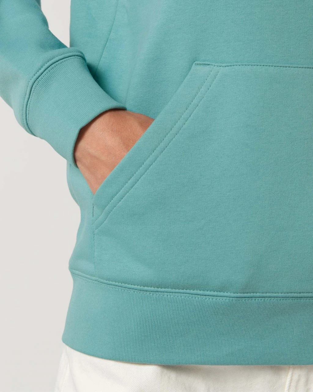 Unisex Hoodie Aus Bio-Baumwolle - Teal Monstera 8 Unisex Hoodie Aus Bio-Baumwolle - Teal Monstera – Bild 6