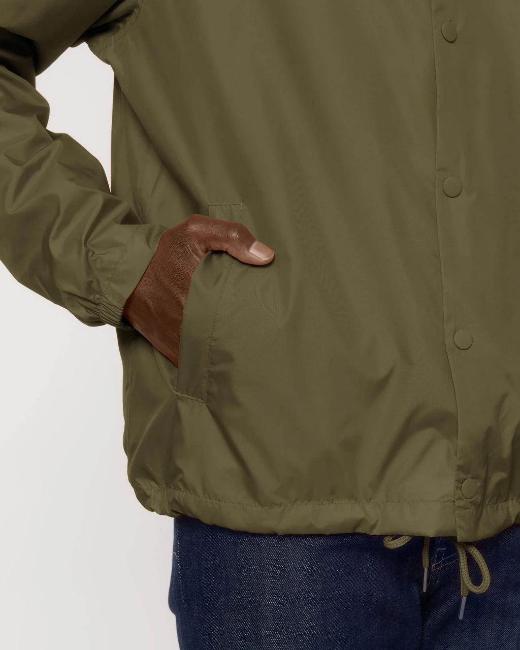 Unisex Coach Jacket Aus Recyceltem Polyester - British Khaki 9 Unisex Coach Jacket Aus Recyceltem Polyester - British Khaki – Bild 7