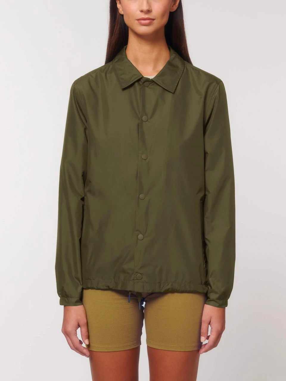 Unisex Coach Jacket Aus Recyceltem Polyester - British Khaki 10 Unisex Coach Jacket Aus Recyceltem Polyester - British Khaki – Bild 8