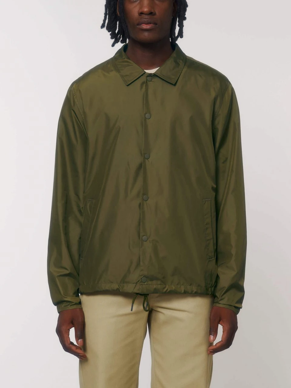 Unisex Coach Jacket Aus Recyceltem Polyester - British Khaki 5 Unisex Coach Jacket Aus Recyceltem Polyester - British Khaki – Bild 3