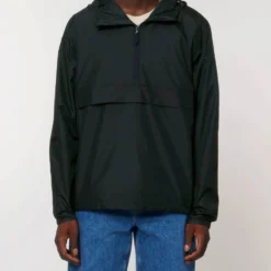 Unisex Pull-Over Jacke Aus Recyceltem Polyester - Black -Grundstoff Verkäufe U834 002 4 Pull Over Windbreaker aus reinem Recycelmaterial wasserabweisend und atmungsaktiv schwarz 1280x1280