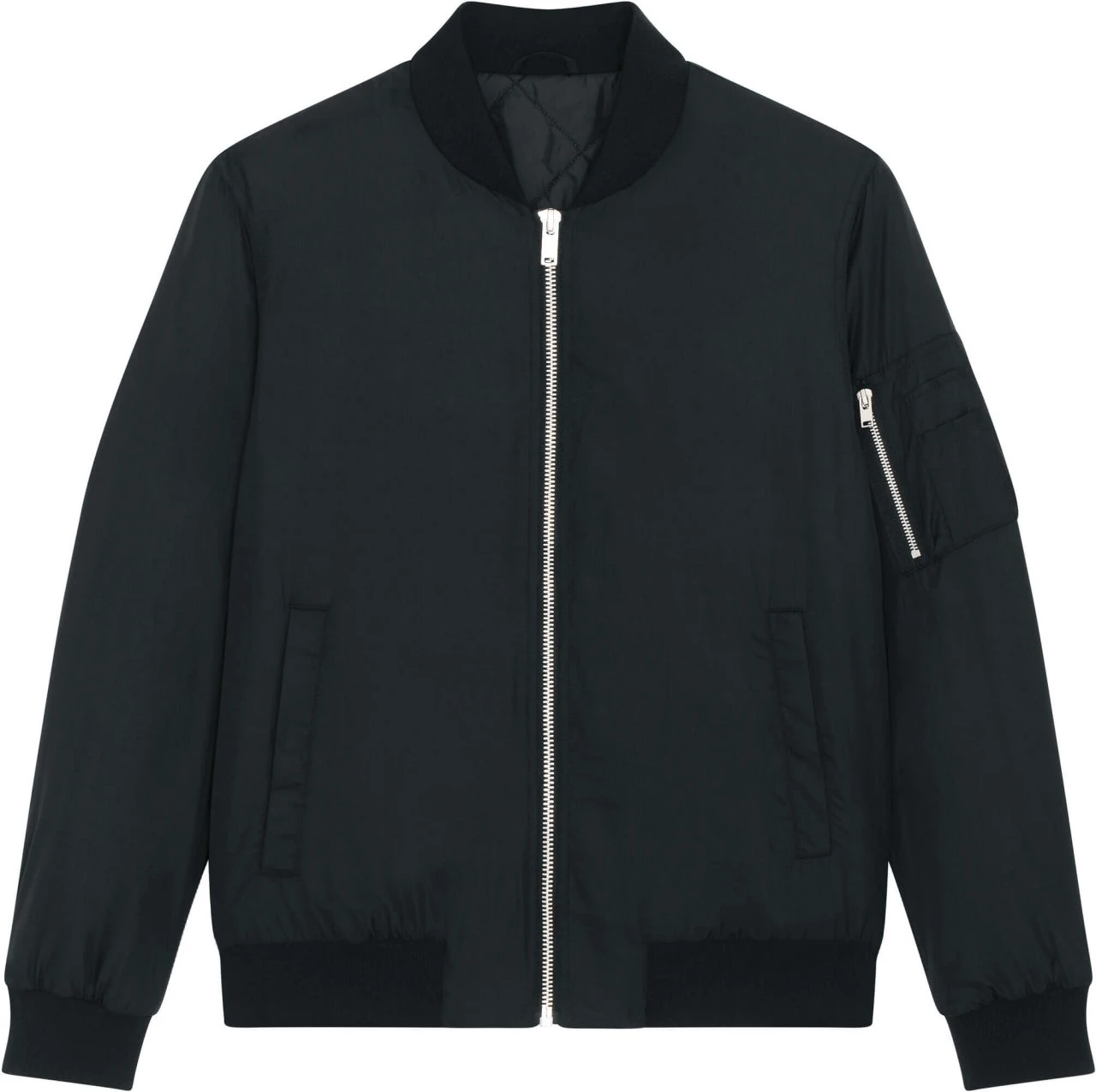 Unisex Bomber Jacke Aus Recyceltem Polyester - Black 3 Unisex Bomber Jacke Aus Recyceltem Polyester - Black