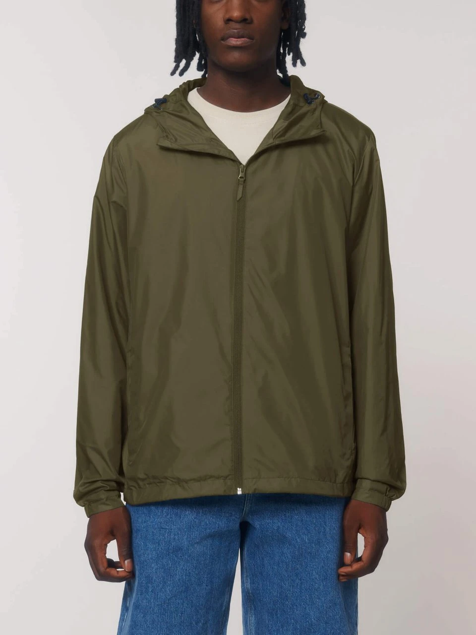 Unisex Windbreaker Aus Recyceltem Polyester - British Khaki 5 Unisex Windbreaker Aus Recyceltem Polyester - British Khaki – Bild 3