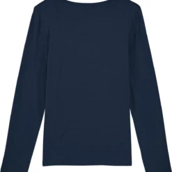 Longsleeve Aus Bio-Baumwolle - French Navy - 3er-Pack -Grundstoff Verkäufe W021 727 oekofaires Langarm Shirt navyblau leichter Stoff back 1280x1280 1