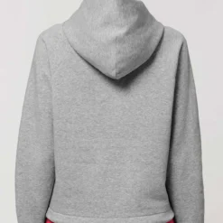 Kurzer Hoodie Aus Bio-Baumwolle - Heather Grey -Grundstoff Verkäufe W132 250 Frauen Sweater mit Kapuze nachhaltig fm back 1280x1280