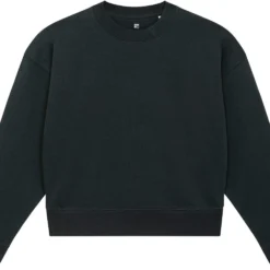Cropped Sweatshirt Aus Bio-Baumwolle - Black