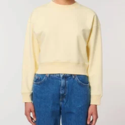 Cropped Sweatshirt Aus Bio-Baumwolle - Butter 10 Cropped Sweatshirt Aus Bio-Baumwolle - Butter -Grundstoff Verkäufe W873 078 3 nachhaltiger damen pullover terry sweat bio baumwoll mix fm front 1280x1280
