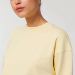 Cropped Sweatshirt Aus Bio-Baumwolle - Butter 12 Cropped Sweatshirt Aus Bio-Baumwolle - Butter -Grundstoff Verkäufe W873 078 5 crew neck pulli damen nachhaltige bio baumwolle fm detail 1280x1280