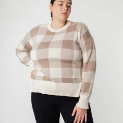 Grundstoff Verkäufe -Grundstoff Verkäufe beige karierter Damen Pulli faiza mush crm ch 1280x1280