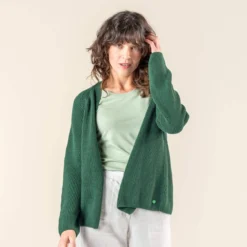 Strickjacke Aus Bio-Baumwolle - Botanical Green -Grundstoff Verkäufe bio strickjacke fair fashion online shop 63906 1079 1280x1280