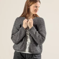 Strickjacke Aus Bio-Baumwolle Und Bio-Wolle - Black/cream -Grundstoff Verkäufe bio strickjacke living crafts palila online kaufen 62832 613 1280x1280