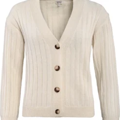 Strickjacke Aus Bio-Baumwolle Und Bio-Wolle - Cream