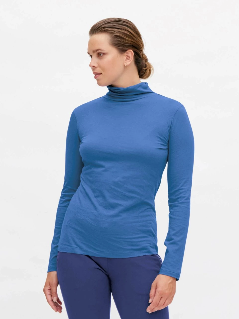 Rollkragen-Longsleeve Aus Bio-Baumwolle - Retro Blue 5 Rollkragen-Longsleeve Aus Bio-Baumwolle - Retro Blue – Bild 3