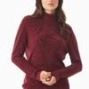 Strickpullover Mit Rollkragen Aus Bio-Baumwolle - Syrah Red