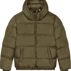Oversized Unisex Puffer Jacket Aus Recyceltem Polyester - British Khaki