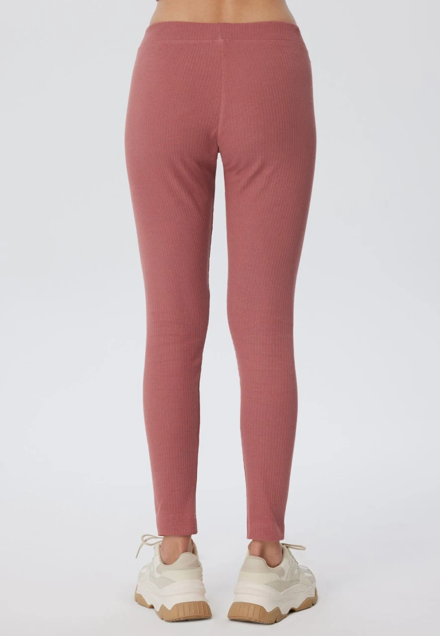 Ripp-Jersey Leggings Aus Bio-Baumwolle - Dunkel Mauve 6 Ripp-Jersey Leggings Aus Bio-Baumwolle - Dunkel Mauve – Bild 4