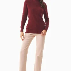 Strickpullover Mit Rollkragen Aus Bio-Baumwolle - Syrah Red -Grundstoff Verkäufe frauen strickpullover vegan online bestellen casual 040 syrahred 1280x1280