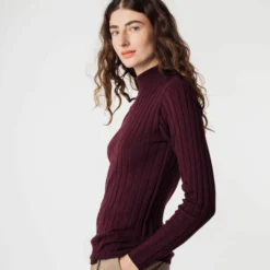 Mela Fairtrade Strickpullover Amba Aus Bio-Baumwolle - Rosine -Grundstoff Verkäufe hochwertiger Damen Strickpullover vegan amba rai 1280x1280