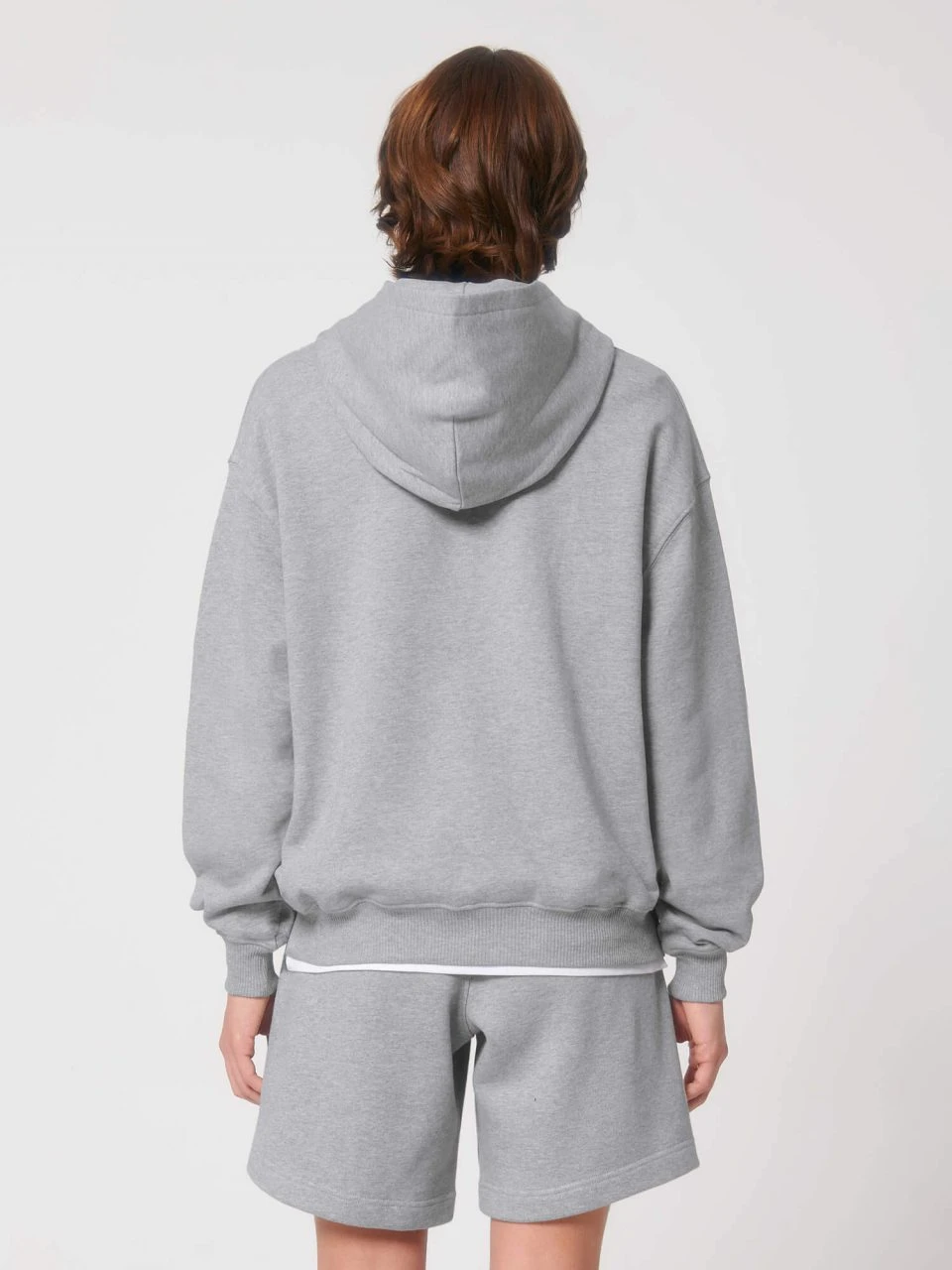 Oversized Unisex Heavy Hoodie Aus Bio-Baumwolle - Heather Grey 12 Oversized Unisex Heavy Hoodie Aus Bio-Baumwolle - Heather Grey – Bild 10