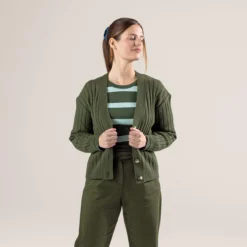 Strickjacke Aus Bio-Baumwolle Und Bio-Wolle - Dark Olive -Grundstoff Verkäufe loose fit bio cardigan bio wollmix 62828 792 1280x1280