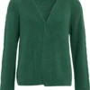 Strickjacke Aus Bio-Baumwolle - Botanical Green -Grundstoff Verkäufe loose fit damen cardigan dunkelgruen 63906 1079 1280x1280