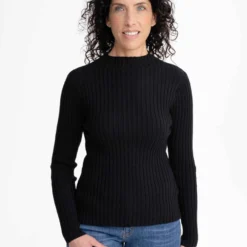 Mela Fairtrade Strickpullover Namari - Schwarz -Grundstoff Verkäufe mela online shop fuer faire kleidung mela schwarz strick pullover bio baumwolle fairtrade namari bla 1280x1280