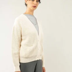 Mela Fairtrade Cardigan Artha Aus Bio-Baumwolle - Cream -Grundstoff Verkäufe nachhaltig fair vegan MELA Artha cream 1280x1280