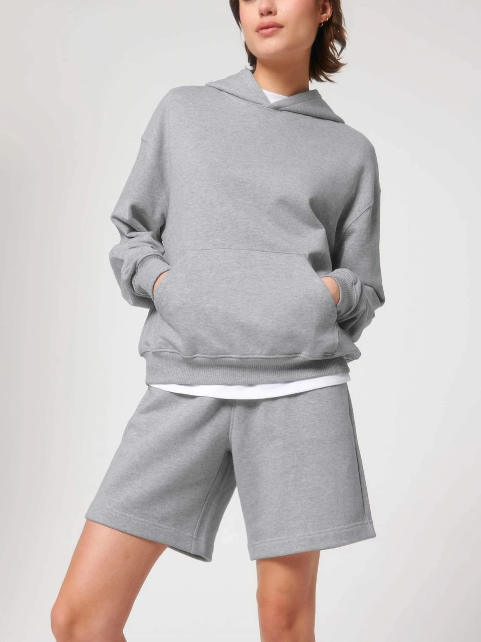 Oversized Unisex Heavy Hoodie Aus Bio-Baumwolle - Heather Grey 10 Oversized Unisex Heavy Hoodie Aus Bio-Baumwolle - Heather Grey – Bild 8