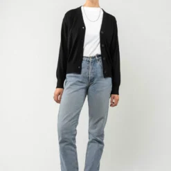 Mela Fairtrade V-Neck Cardigan Surina Aus Bio-Baumwolle - Schwarz 13 Mela Fairtrade V-Neck Cardigan Surina Aus Bio-Baumwolle - Schwarz -Grundstoff Verkäufe nachhaltige damen mode melawear 152 304 surina bla 1280x1280