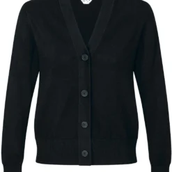 Mela Fairtrade V-Neck Cardigan Surina Aus Bio-Baumwolle - Schwarz