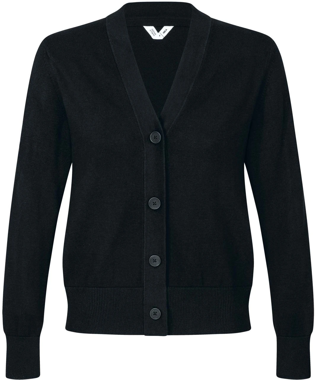 Mela Fairtrade V-Neck Cardigan Surina Aus Bio-Baumwolle - Schwarz 3 Mela Fairtrade V-Neck Cardigan Surina Aus Bio-Baumwolle - Schwarz