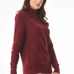 Strickpullover Mit Rollkragen Aus Bio-Baumwolle - Syrah Red -Grundstoff Verkäufe nachhaltiger strickpullover turtleneck bio baumwolle casual 040 syrahred 1280x1280