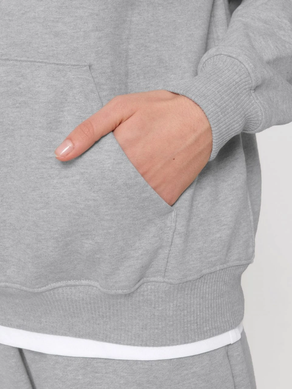 Oversized Unisex Heavy Hoodie Aus Bio-Baumwolle - Heather Grey 13 Oversized Unisex Heavy Hoodie Aus Bio-Baumwolle - Heather Grey – Bild 11